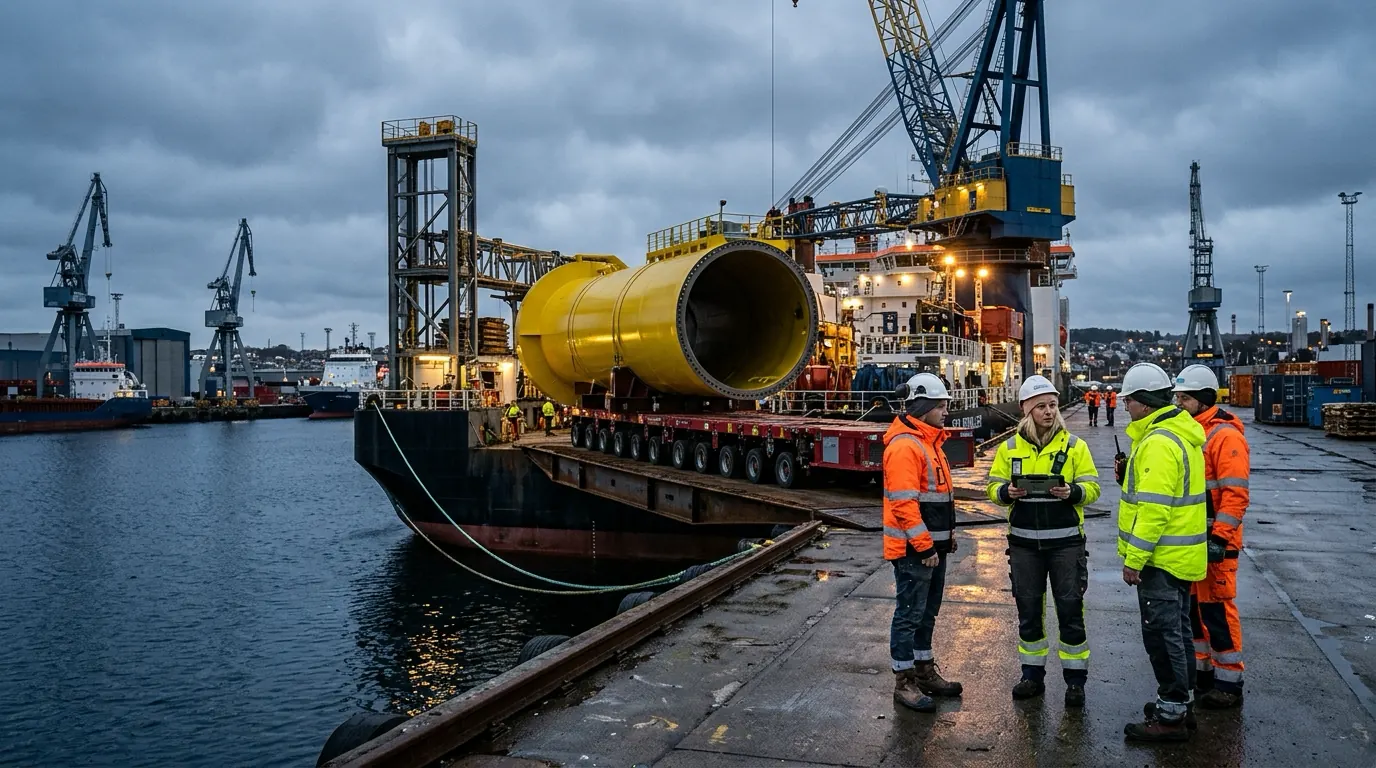 Siirtymäkappaleen lastaus alukseen